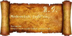 Modrovich Ivána névjegykártya